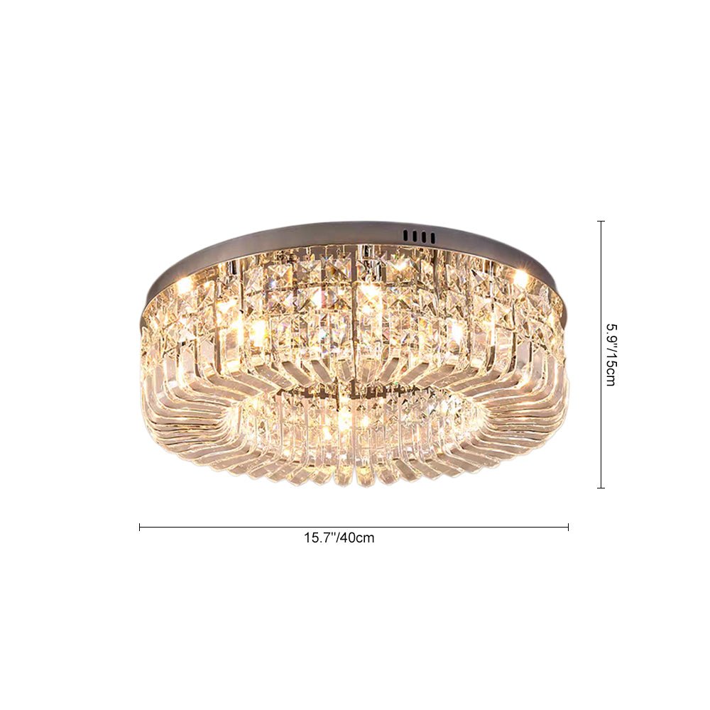 Moderna Luce da Soffitto Rotonda in Cristallo di Lusso