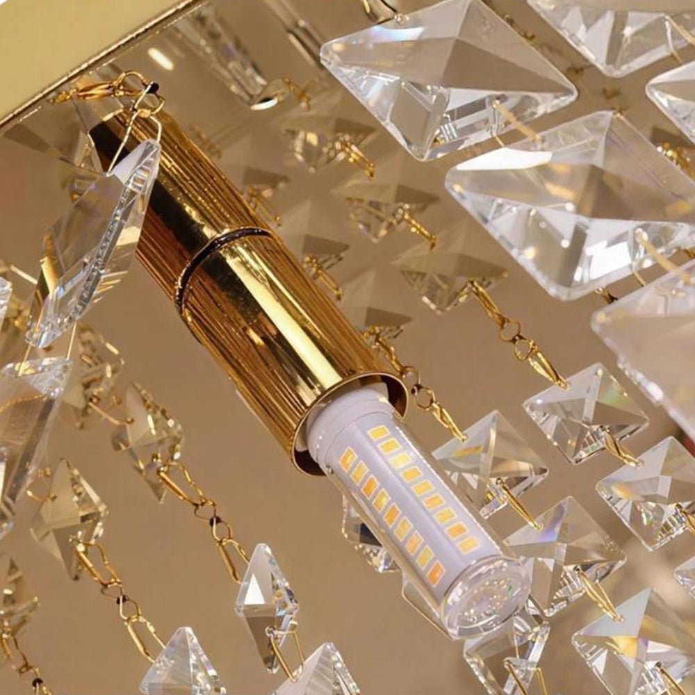 Moderna Luce da Soffitto Rotonda in Cristallo di Lusso