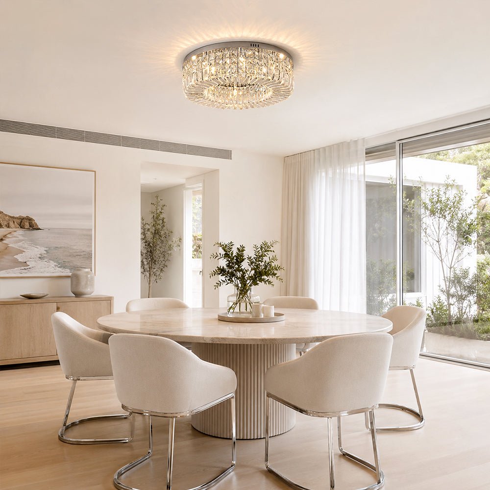 Moderna Luce da Soffitto Rotonda in Cristallo di Lusso