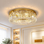 Moderna Luce da Soffitto Rotonda in Cristallo di Lusso