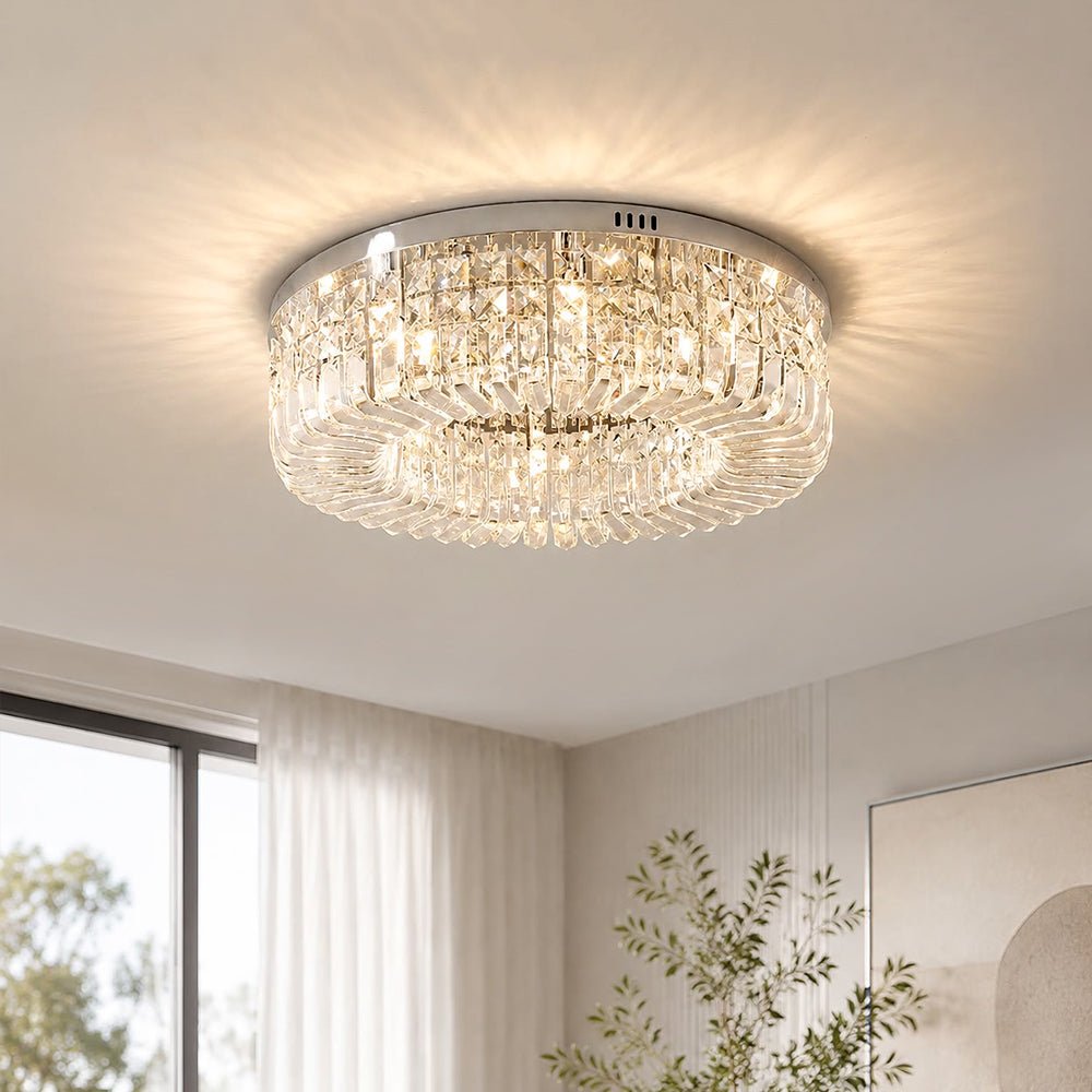 Moderna Luce da Soffitto Rotonda in Cristallo di Lusso