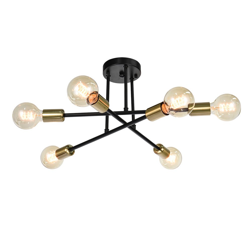 Moderno Semi Flush Mount Sputnik a 6 Luci in Stile Mid-Century