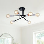 Moderno Semi Flush Mount Sputnik a 6 Luci in Stile Mid-Century