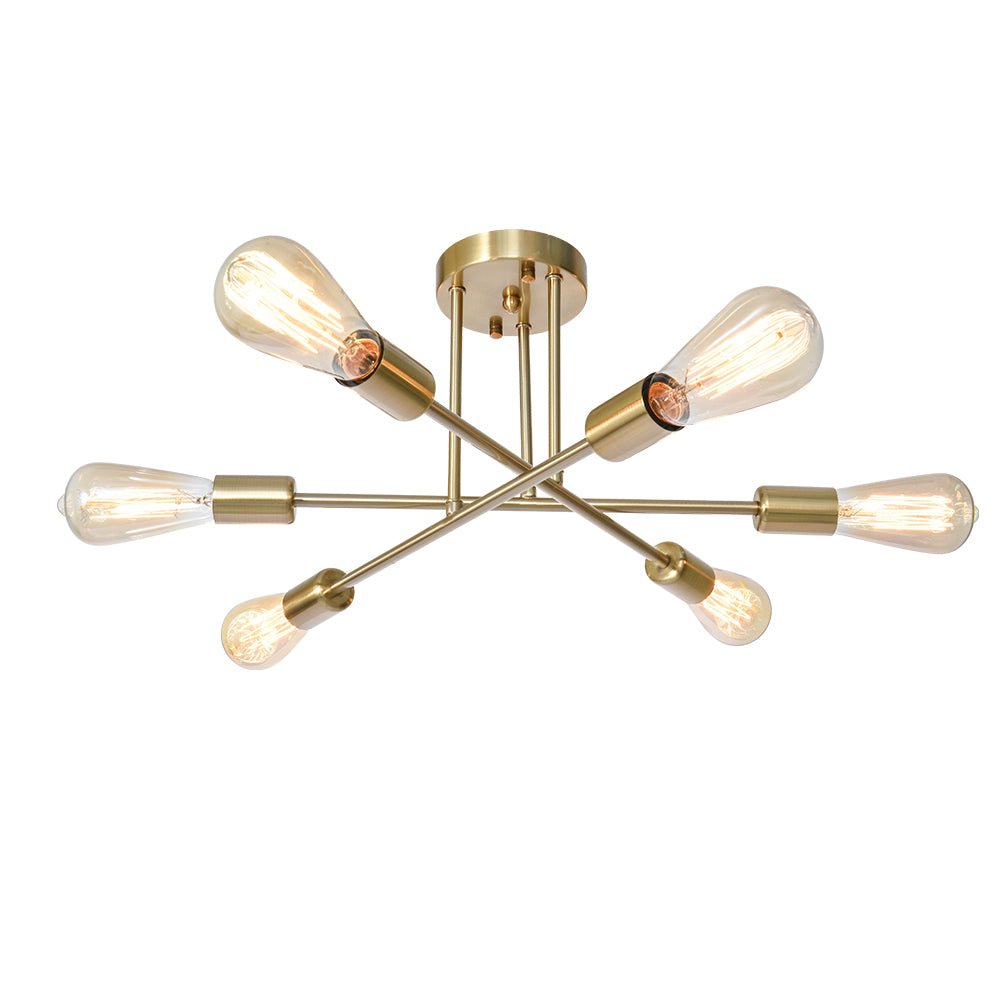 Moderno Semi Flush Mount Sputnik a 6 Luci in Stile Mid-Century