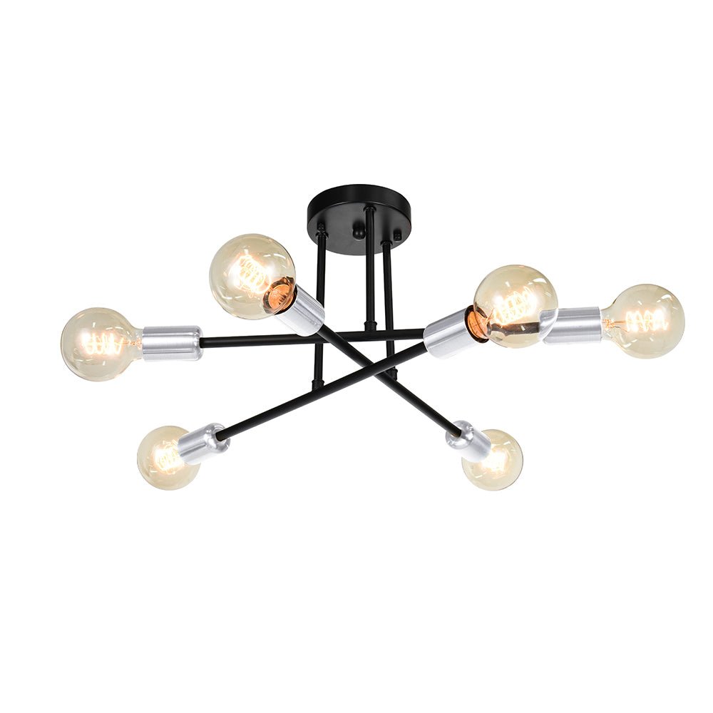 Moderno Semi Flush Mount Sputnik a 6 Luci in Stile Mid-Century
