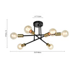Moderno Semi Flush Mount Sputnik a 6 Luci in Stile Mid-Century