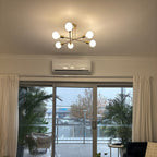 Moderno Semi Flush Mount Sputnik a 6 Luci in Stile Mid-Century
