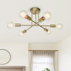 Moderno Semi Flush Mount Sputnik a 6 Luci in Stile Mid-Century