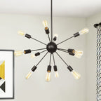 Lampadario Sputnik Nero Moderno di Mezz'epoca