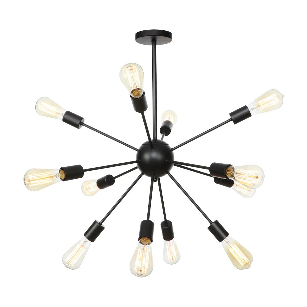 Lampadario Sputnik Nero Moderno di Mezz'epoca