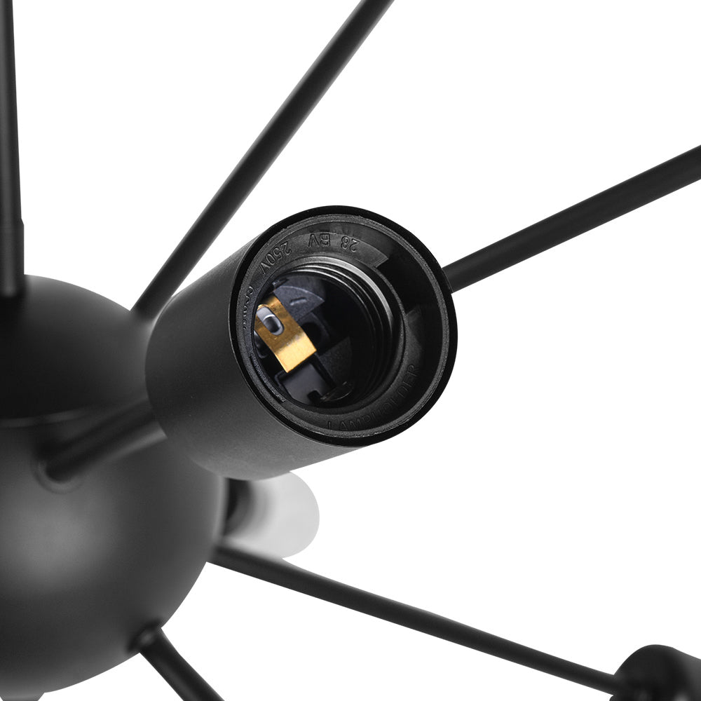 Lampadario Sputnik Nero Moderno di Mezz'epoca