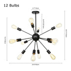 Lampadario Sputnik Nero Moderno di Mezz'epoca