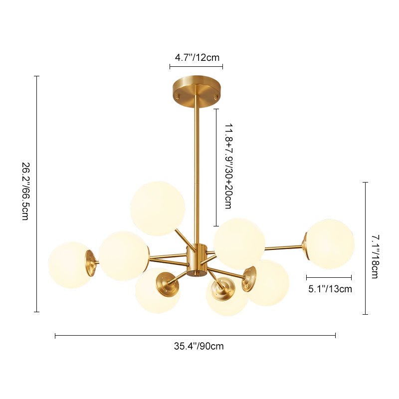 Moderno Lampadario Bubble Sputnik in Stile Mid-Century