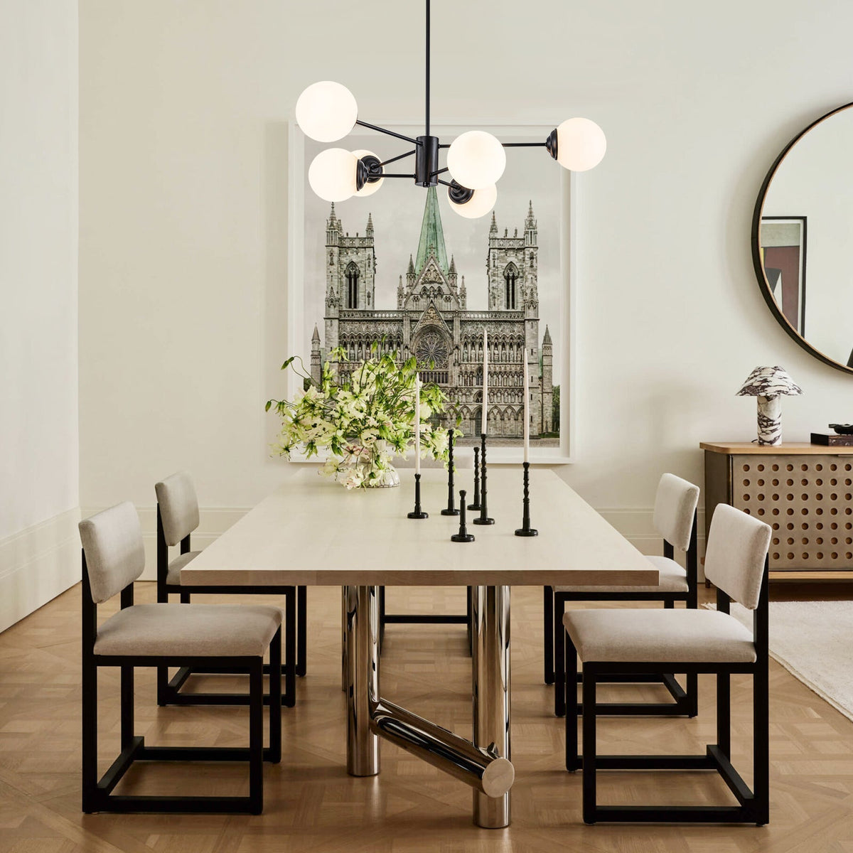 Moderno Lampadario Bubble Sputnik in Stile Mid-Century