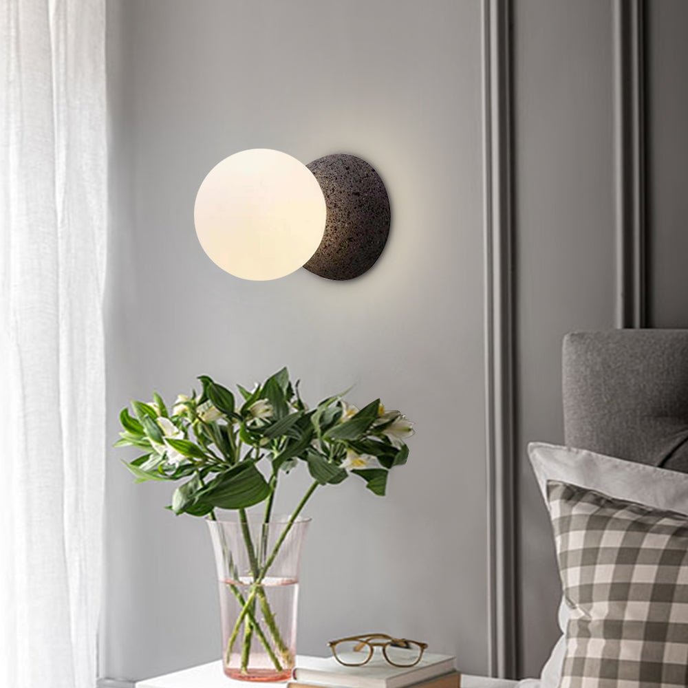 Moderna Minimalista Applique da Parete Mini Globo in Vetro Opalino con 1 Luce