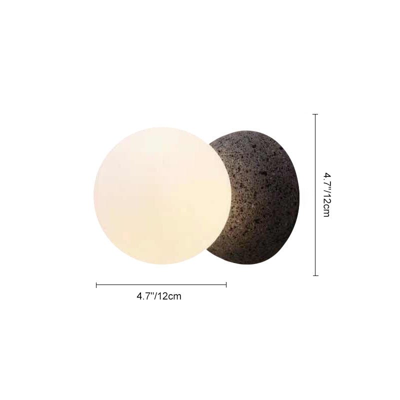 Moderna Minimalista Applique da Parete Mini Globo in Vetro Opalino con 1 Luce