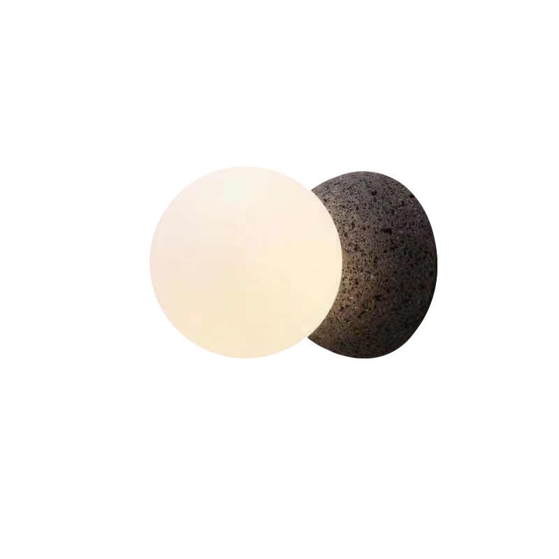 Moderna Minimalista Applique da Parete Mini Globo in Vetro Opalino con 1 Luce