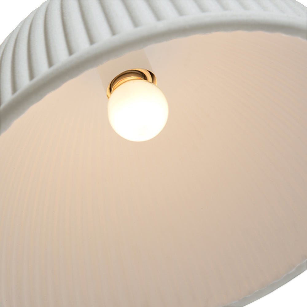 Lampadario a Cupola in Resina Rigata Minimalista Moderna a 1 Luce