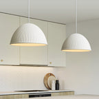 Lampadario a Cupola in Resina Rigata Minimalista Moderna a 1 Luce