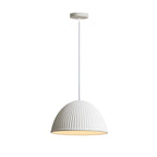 Lampadario a Cupola in Resina Rigata Minimalista Moderna a 1 Luce