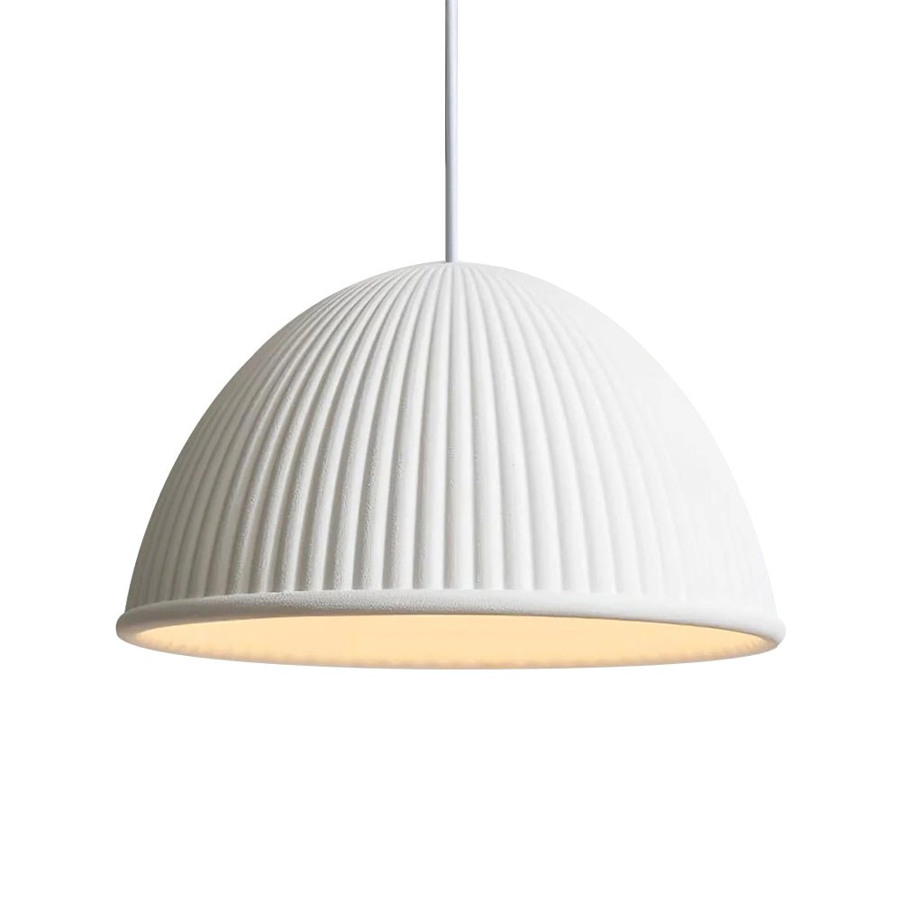 Lampadario a Cupola in Resina Rigata Minimalista Moderna a 1 Luce