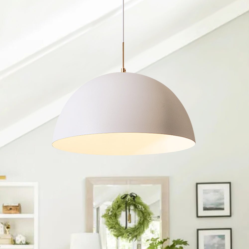 Lampada a sospensione a cupola bianca minimalista moderna a 1 luce