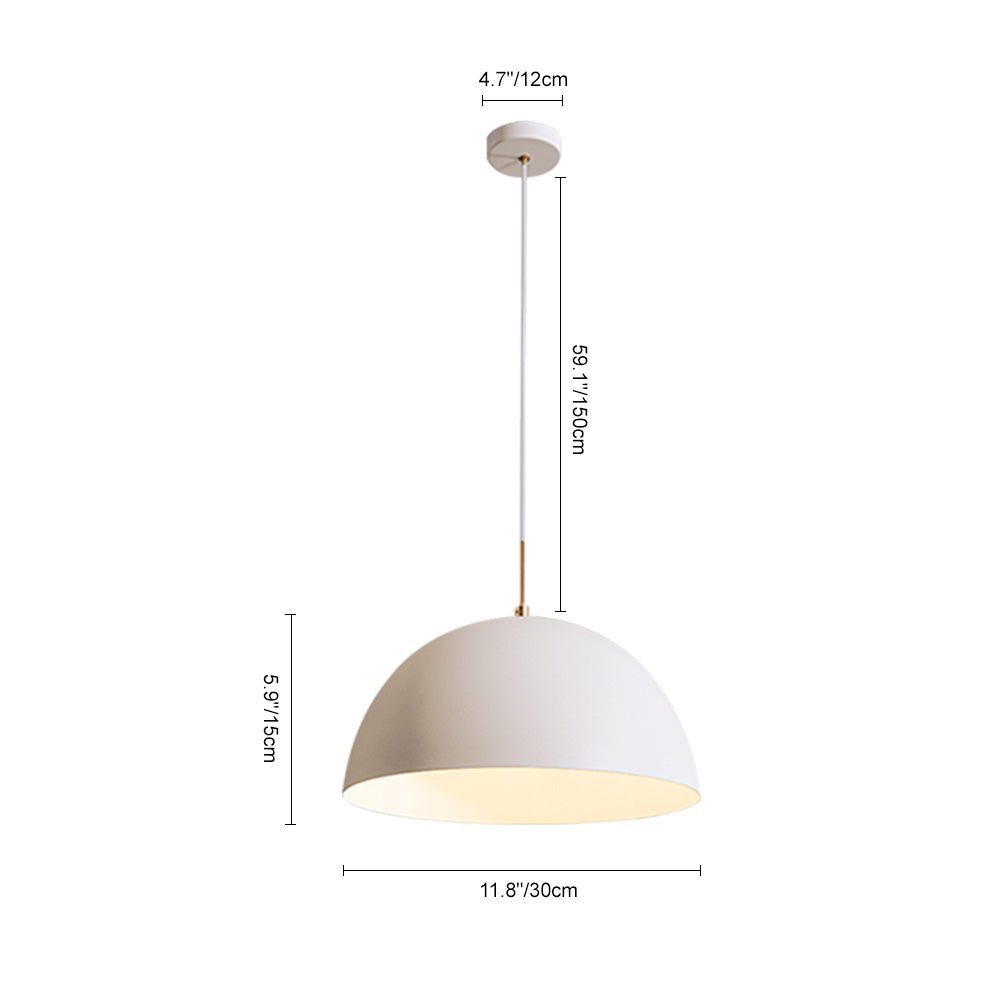 Lampada a sospensione a cupola bianca minimalista moderna a 1 luce