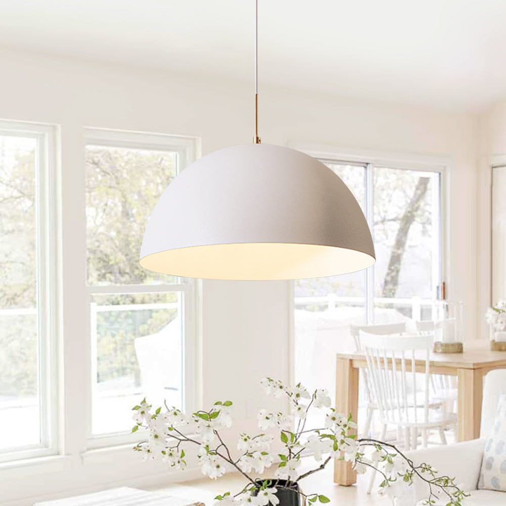 Lampada a sospensione a cupola bianca minimalista moderna a 1 luce