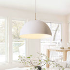 Lampada a sospensione a cupola bianca minimalista moderna a 1 luce