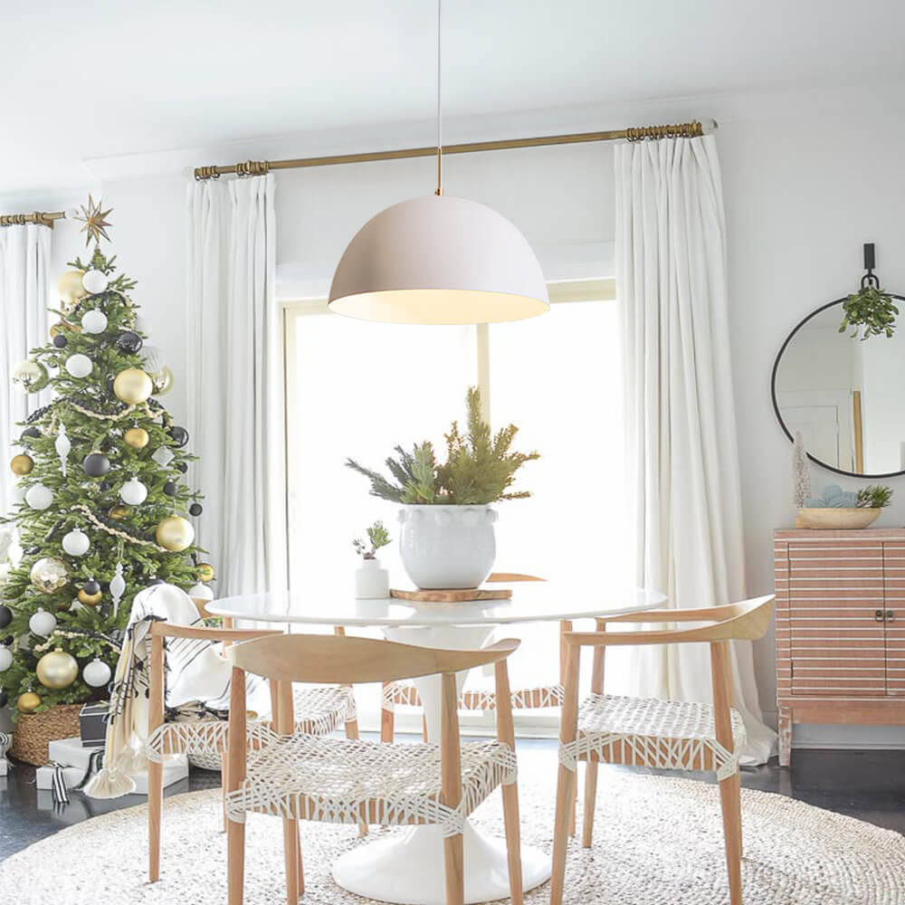Lampada a sospensione a cupola bianca minimalista moderna a 1 luce