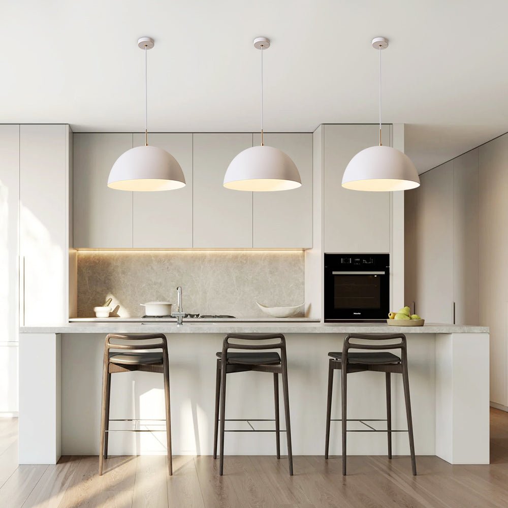 Lampada a sospensione a cupola bianca minimalista moderna a 1 luce