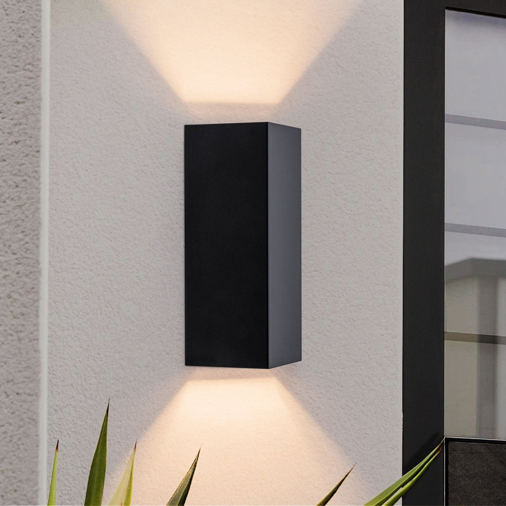 Applique da esterno a LED rettangolare nera minimalista moderna IP54