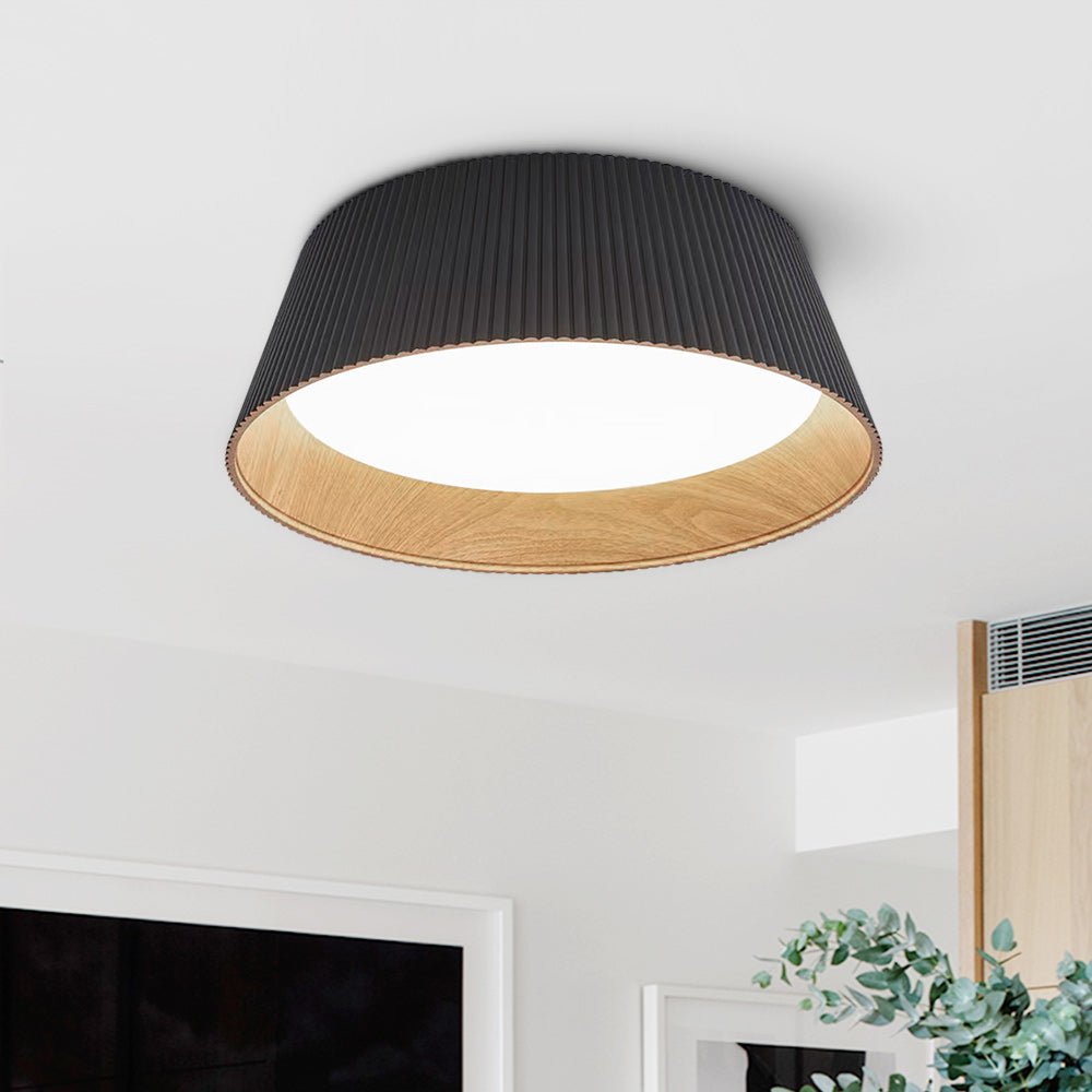 Moderno Minimalista Lampada da Soffitto a LED Conica con Finitura in Legno