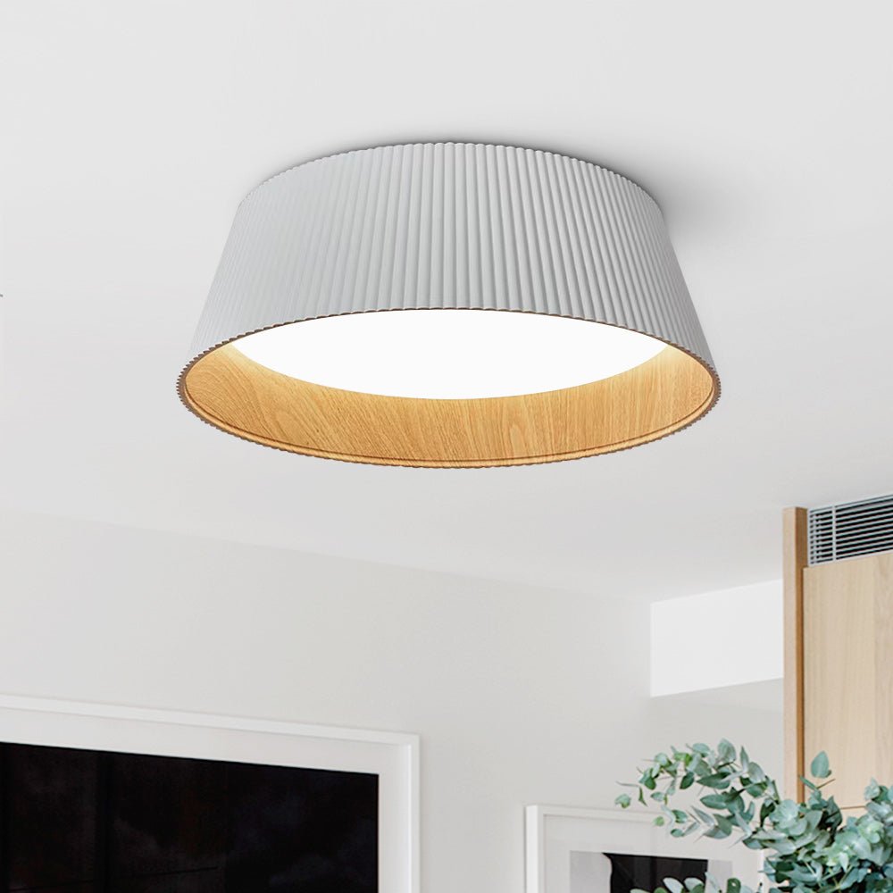 Moderno Minimalista Lampada da Soffitto a LED Conica con Finitura in Legno