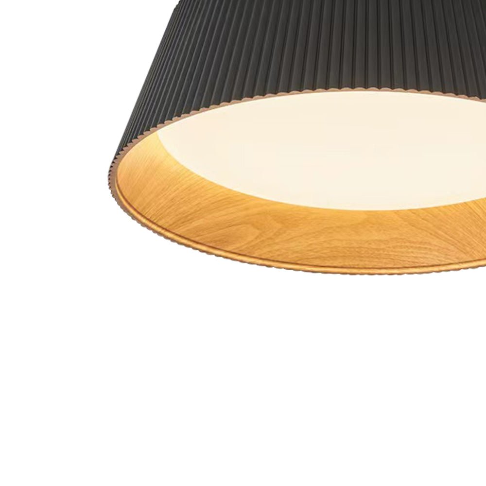 Moderno Minimalista Lampada da Soffitto a LED Conica con Finitura in Legno