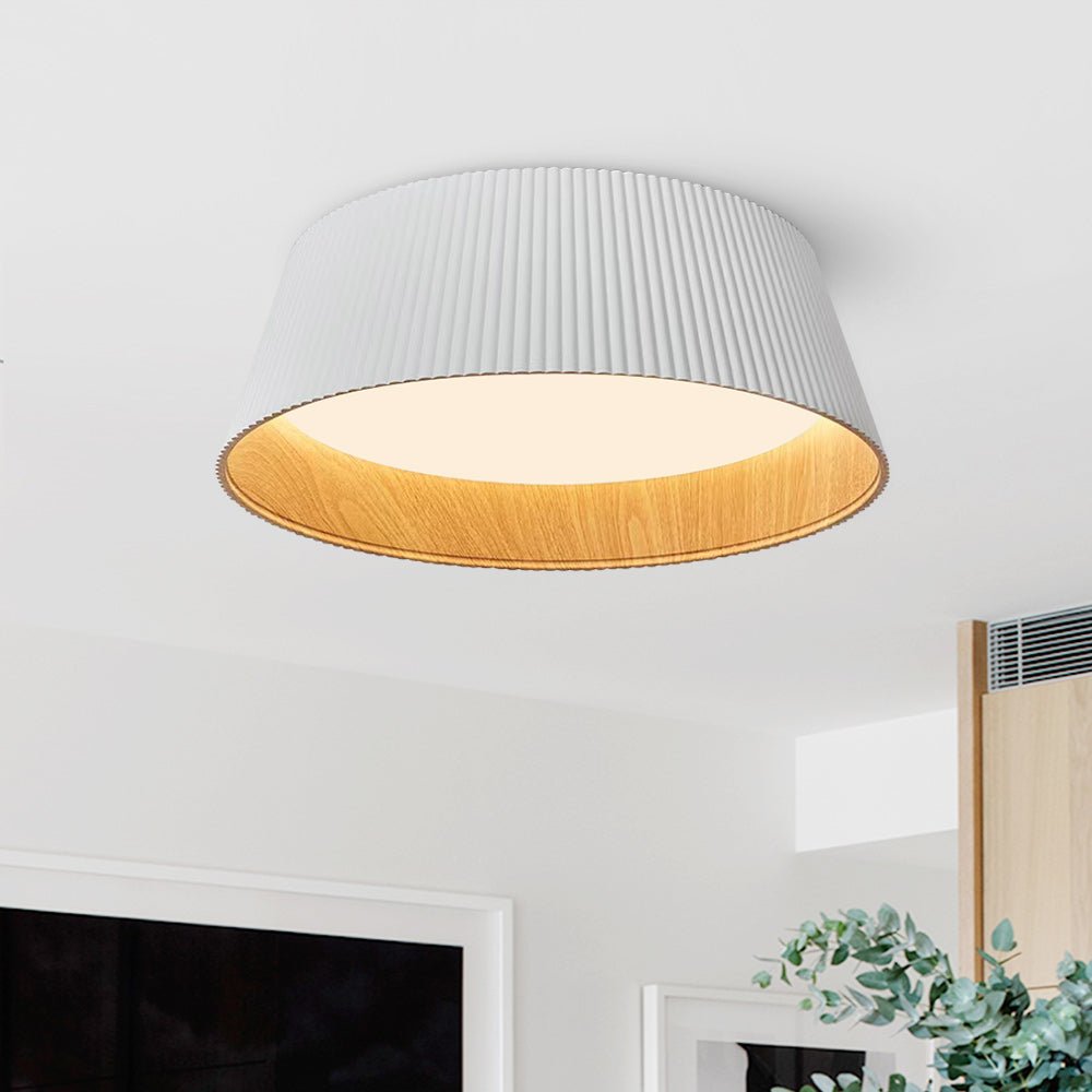 Moderno Minimalista Lampada da Soffitto a LED Conica con Finitura in Legno