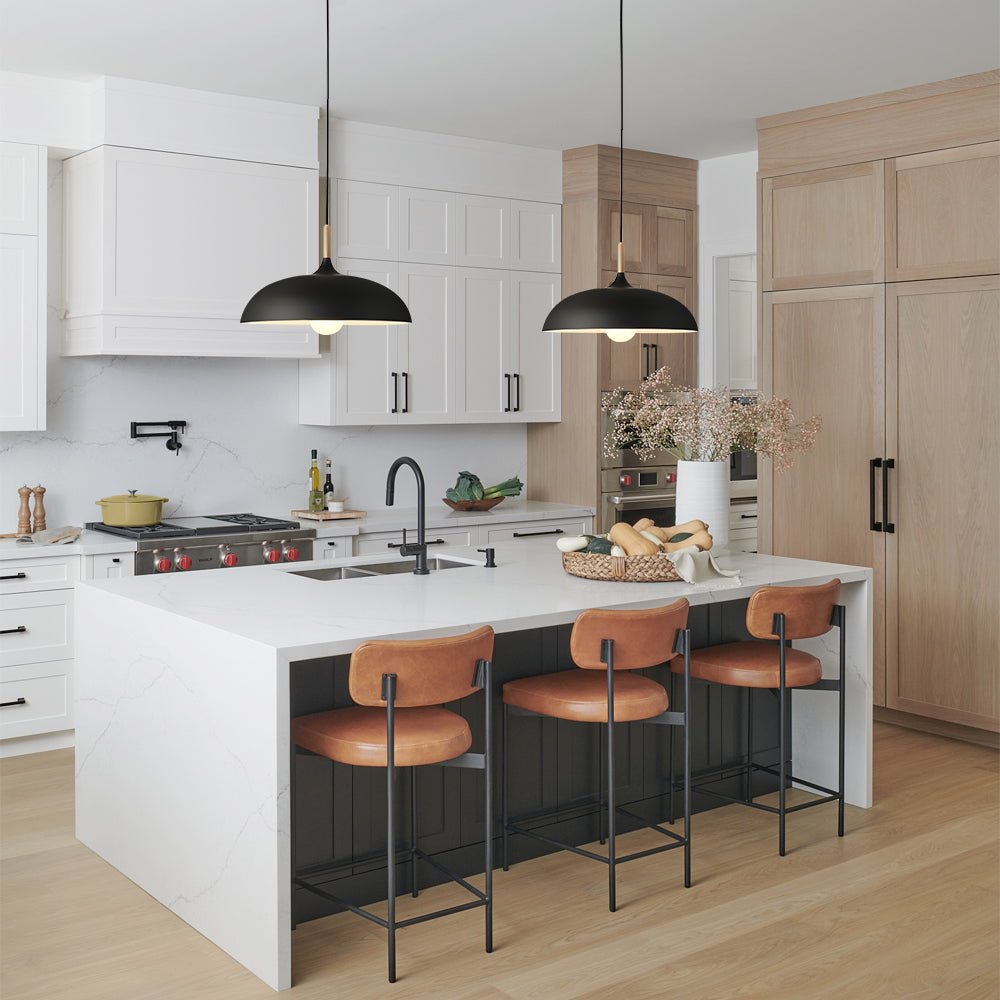 Moderna Nordic Lampada a Sospensione con Accenti in Legno a Cupola da 1 Luce