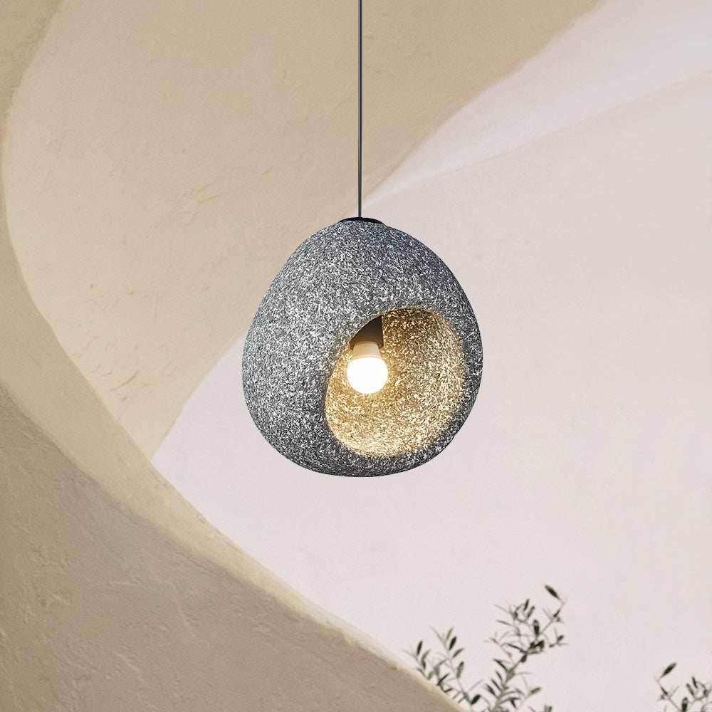 Sospensione Wabi Sabi a Forma di Grotta con 1 Luce per Tavolo da Pranzo