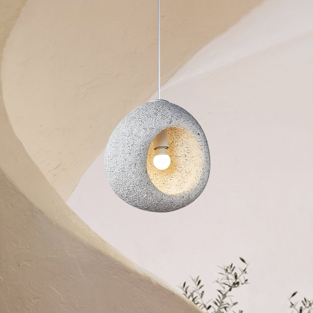 Sospensione Wabi Sabi a Forma di Grotta con 1 Luce per Tavolo da Pranzo
