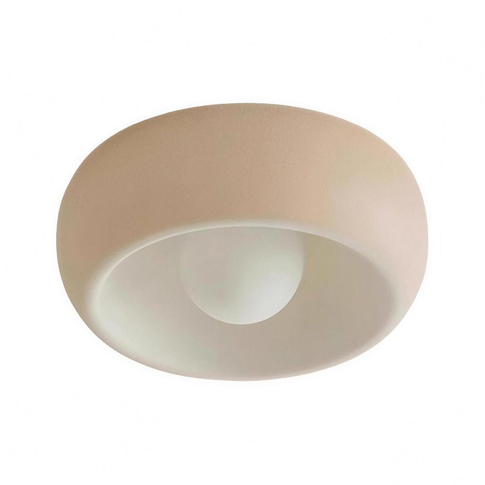 Nordic 1-Light Globo in Vetro Crema Rotondo Montato a Soffitto in Resina