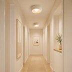 Nordic 1-Light Globo in Vetro Crema Rotondo Montato a Soffitto in Resina