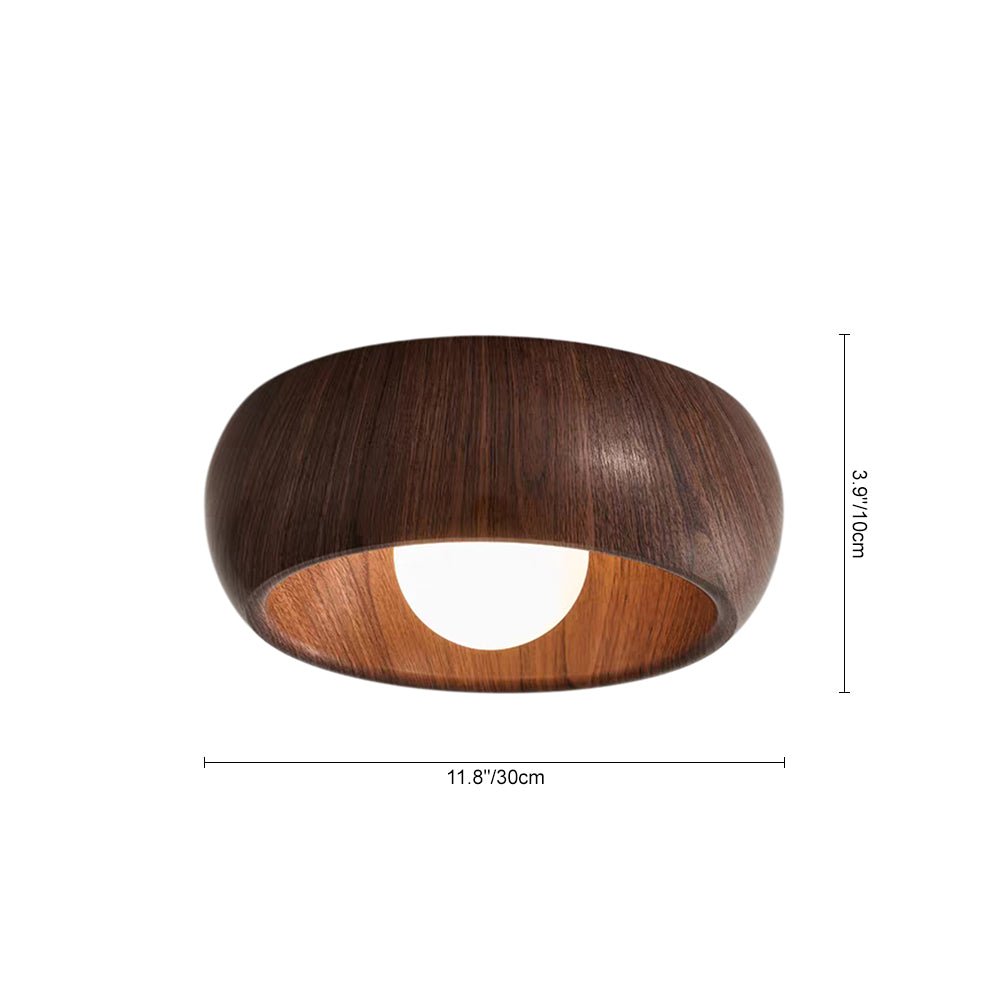 Nordic 1-Light Globo in Vetro Crema Rotondo Montato a Soffitto in Resina