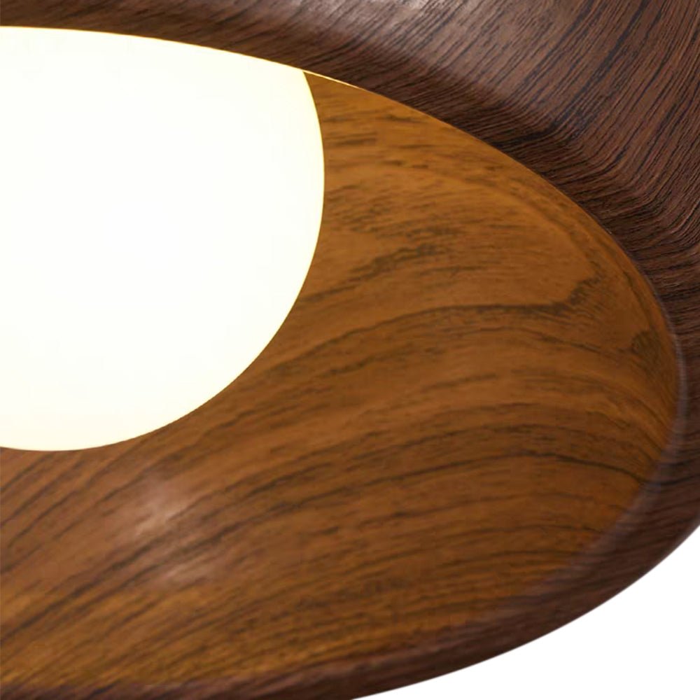 Nordic 1-Light Globo in Vetro Crema Rotondo Montato a Soffitto in Resina