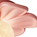 Nordic 1-Light Moon Globe Creamy Flower Resin Semi Flush Mount
