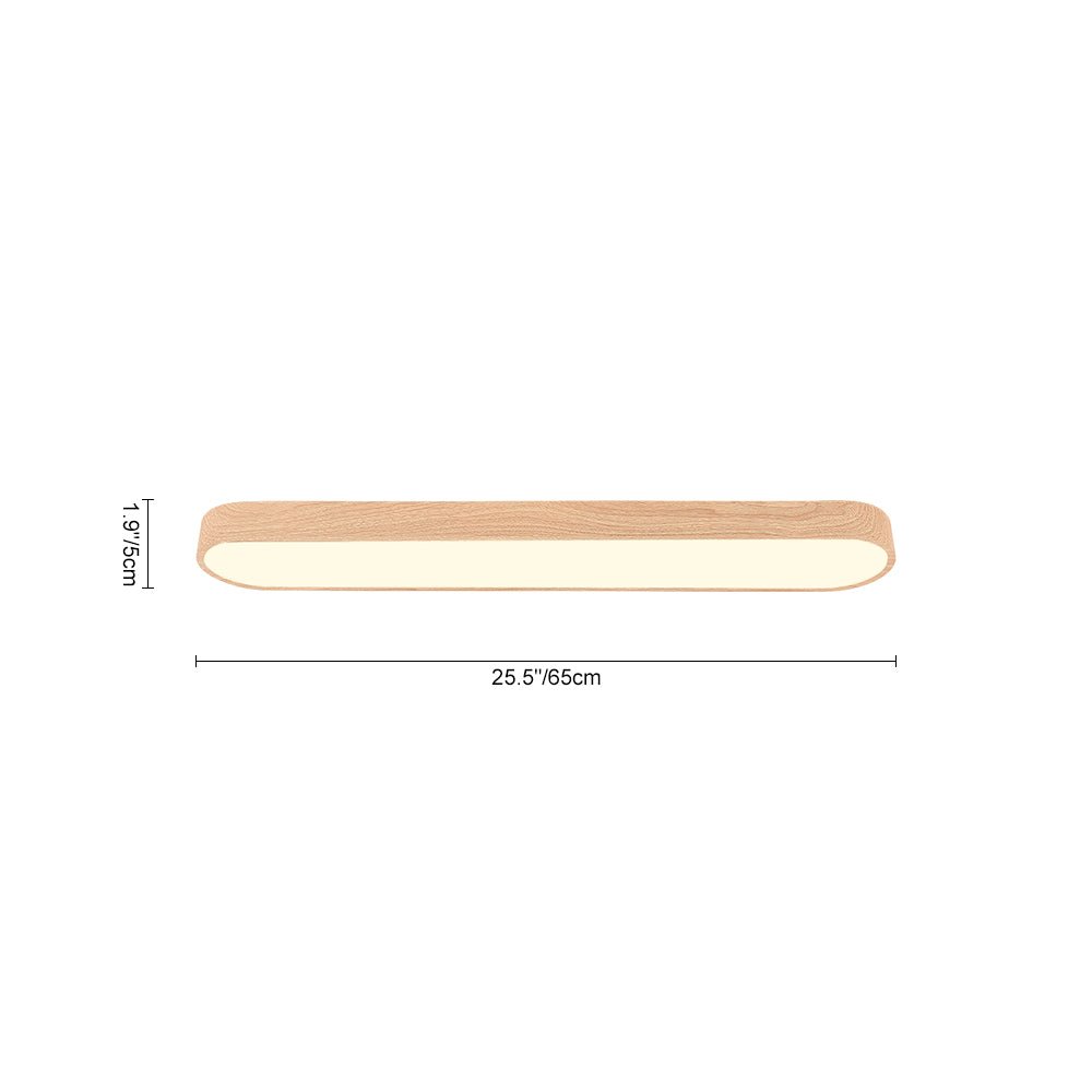 Nordico Plafoniera LED Ovale a 1 Luce con Accento in Legno