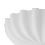 Nordic 3-Light Crema Vetro Fiore Satinato Scalloped Semi Flush Mount