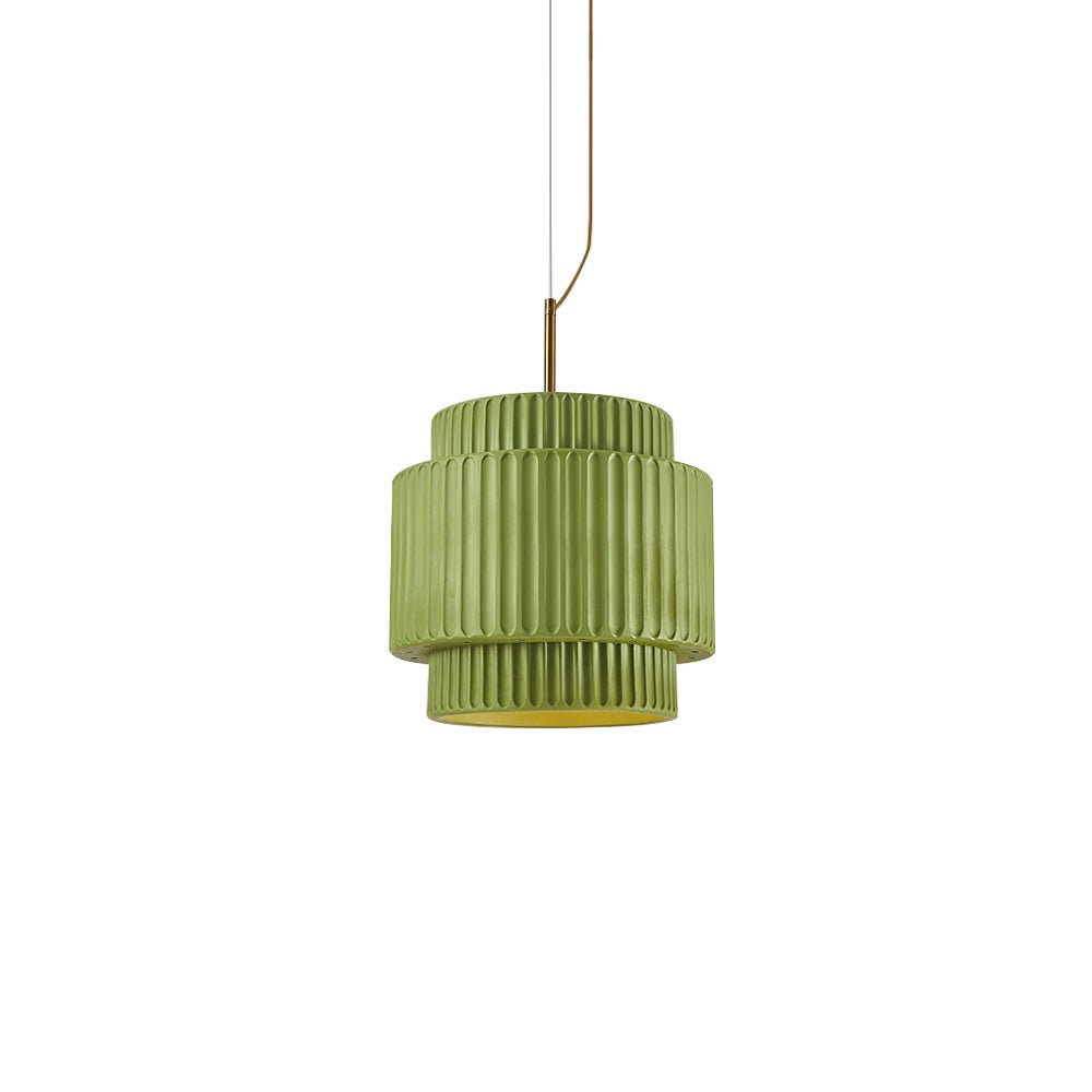 Lampada a sospensione a tamburo a 1 luce in stile Nordic Cream