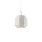 Lampada a sospensione a tamburo a 1 luce in stile Nordic Cream