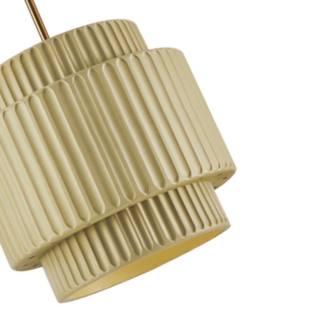 Lampada a sospensione a tamburo a 1 luce in stile Nordic Cream