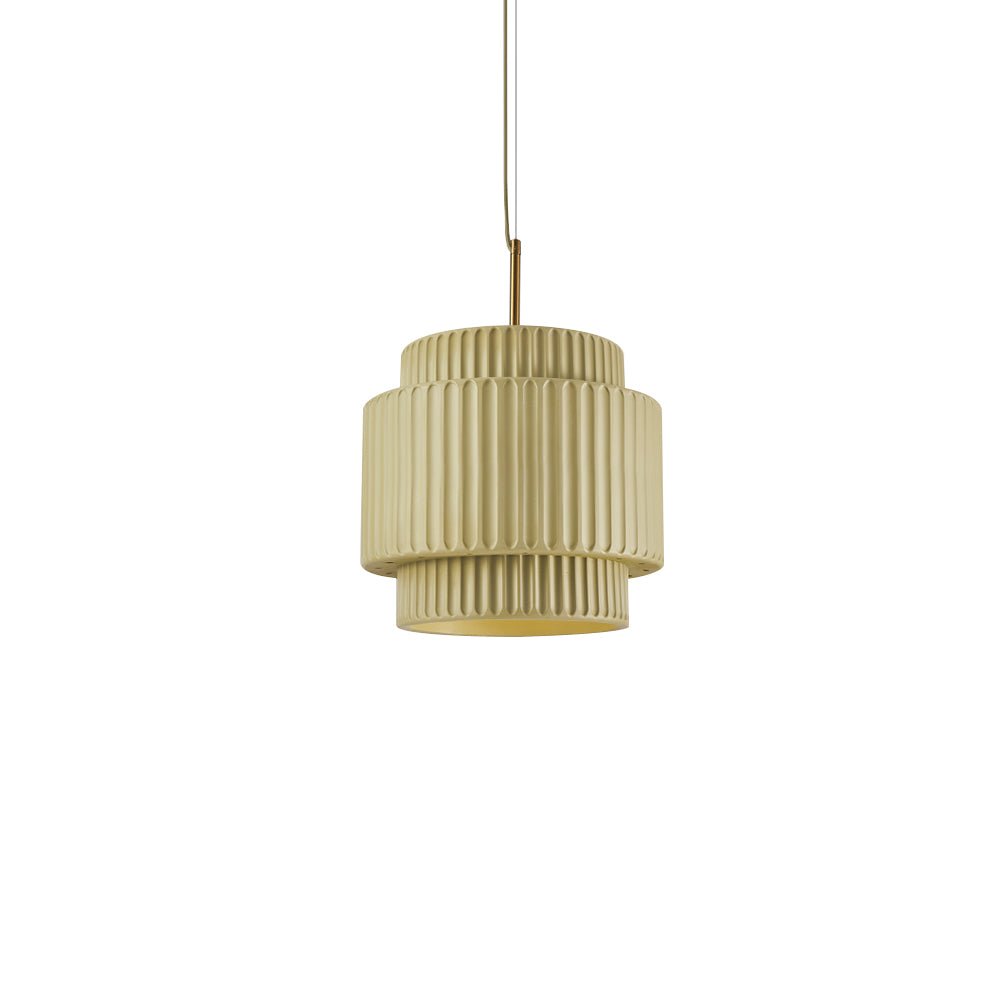 Lampada a sospensione a tamburo a 1 luce in stile Nordic Cream